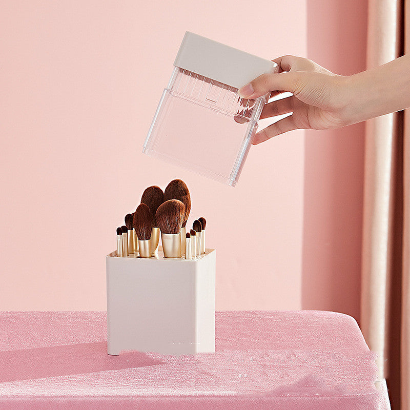 Boîte de Rangement & Séchage 2-en-1 pour Pinceaux de Maquillage – 12 Emplacements | Compacte & Étanche