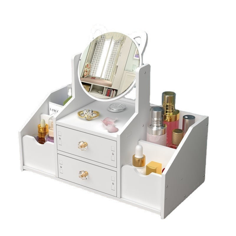 Boîte de Rangement pour Maquillage de Bureau – Tiroir Cosmétique avec Miroir pour Table de Maquillage