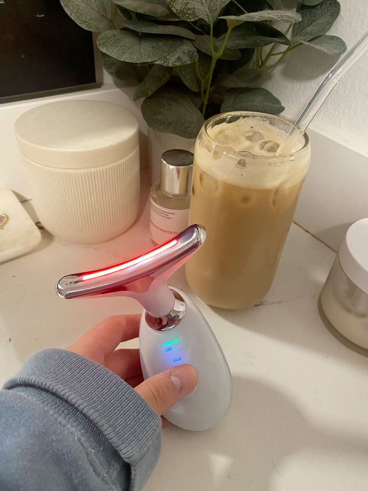 LED Neck Face Beauty Device Facial Massager