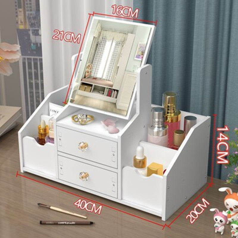 Boîte de Rangement pour Maquillage de Bureau – Tiroir Cosmétique avec Miroir pour Table de Maquillage